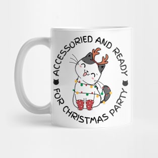 cat for christmas party design Mug